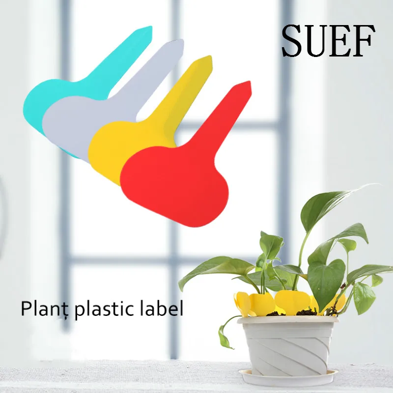 

SUEF 20/50PCS Reusable T-type Plastic Plant Labels Flower Thick Tag Garden Nursery Pots Mark for Garden Decoration Planters @2