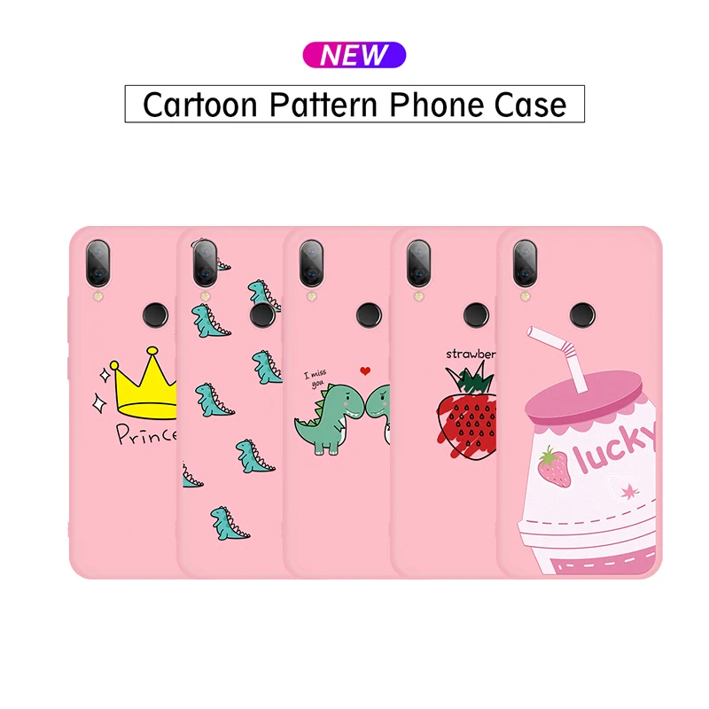 

Painted Phone Case For Xiaomi Redmi Note 7 5 6 Pro Case Cute Pink Strawberry TPU Soft Shell For Xiomi Note7 Pro Note 7Pro Capa