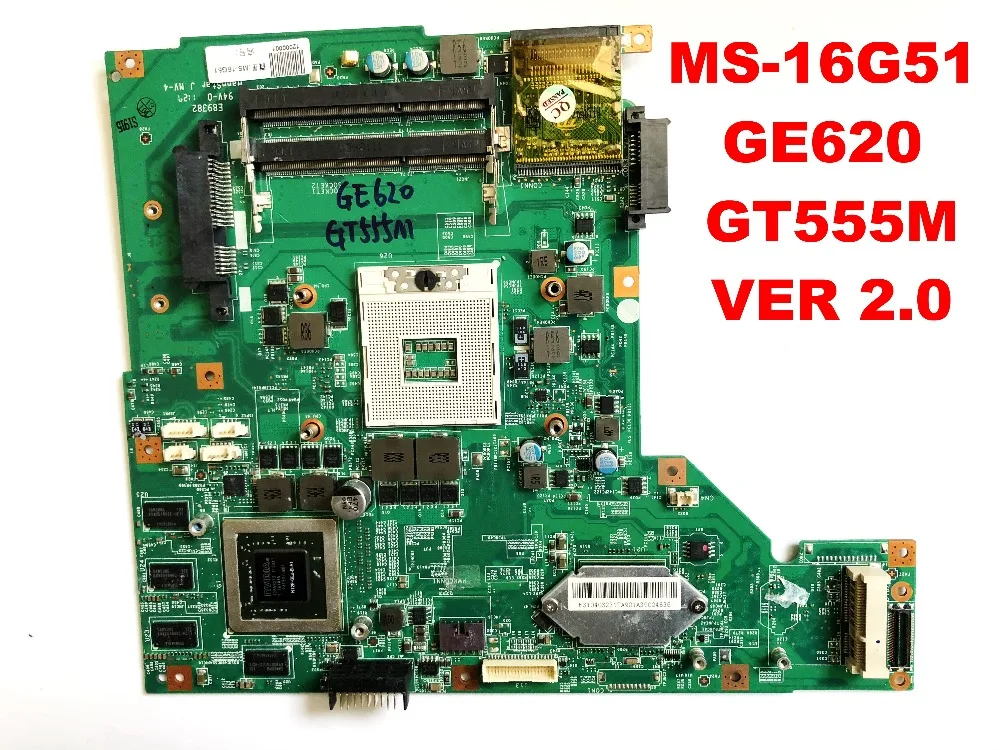 

Original for MSI MS-16G51 motherboard GE620 GT550M VER 2.0 Tested good Free shipping connectors