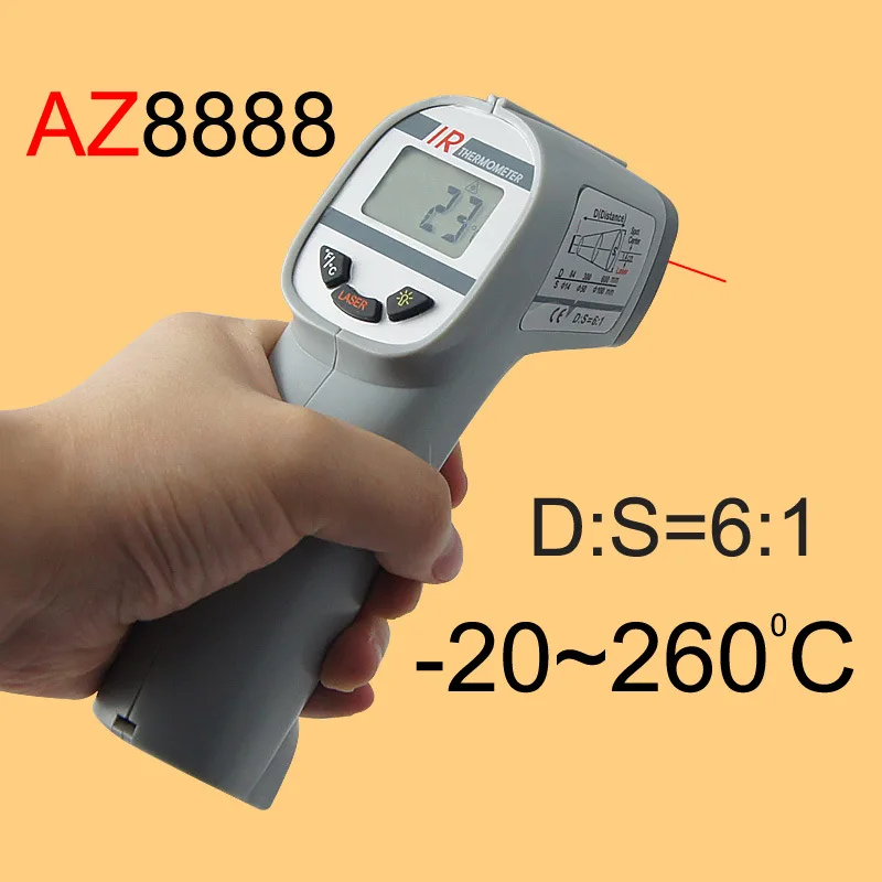 

AZ8888 Gun Type IR Thermometer, Infrared Thermometer Measuring range -20 ~ 260C