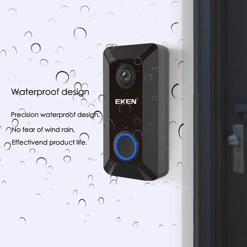 Умный Видеозвонок EKEN V6 с Wi Fi визуальная камера дверным звонком и ночным видением