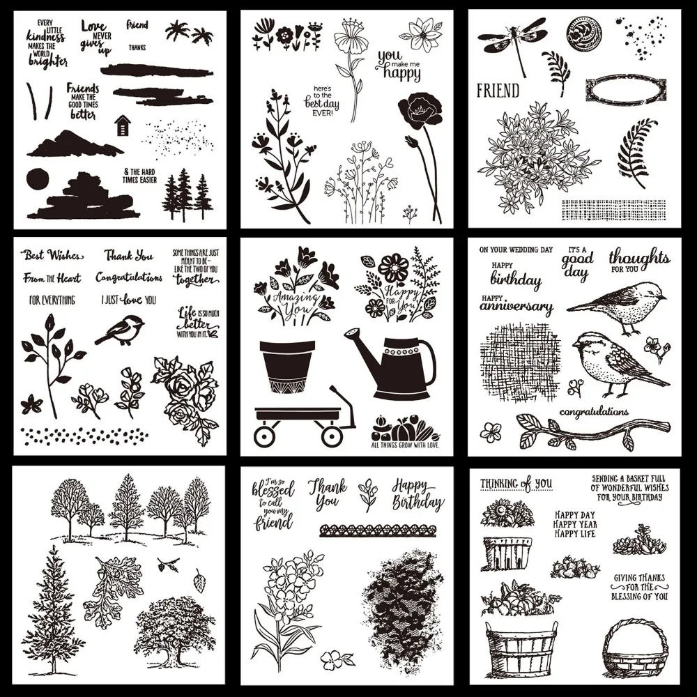 

ZhuoAng Spring Scene Transparent Clear Stamp Seal for Scrapbooking Photo Album Diary Card Making DIY Decoration Supply
