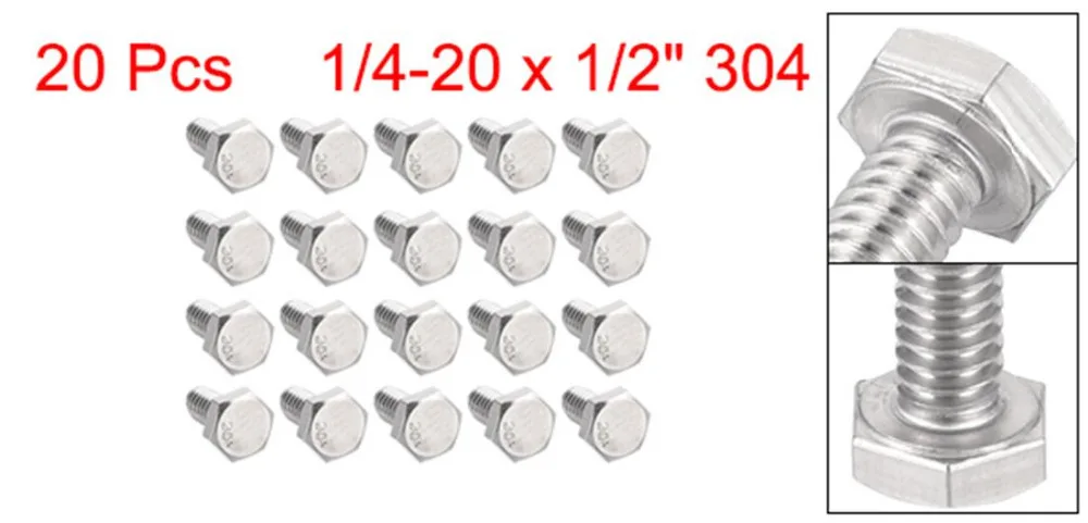 Uxcell 20Pcs 1/4-20 x 1/2\ Uxcell 20Pcs 1/4-20 x 1/2\