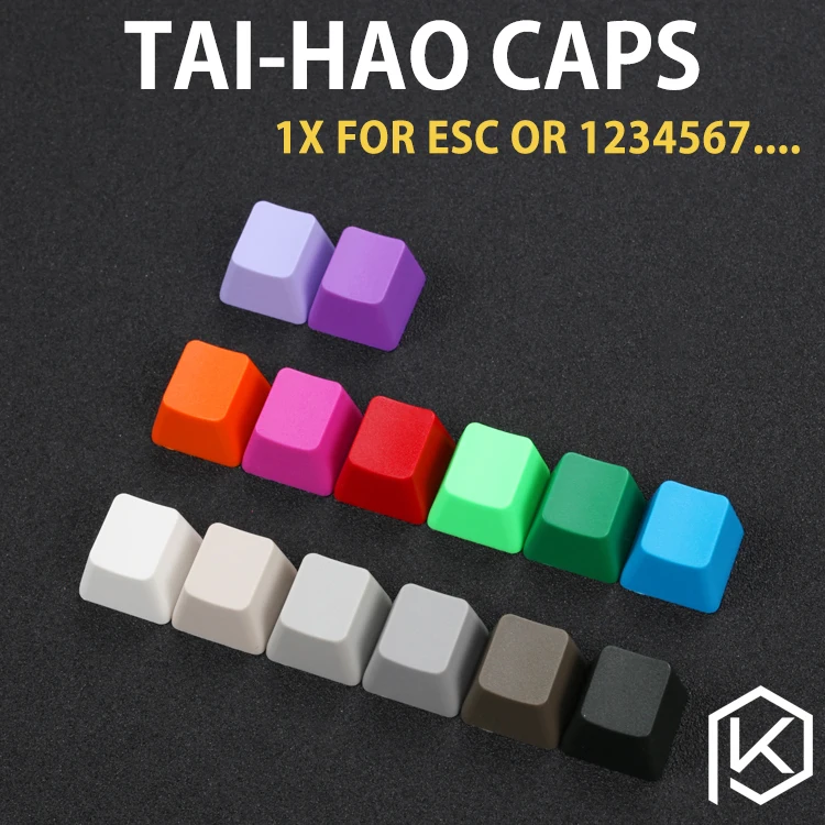 

taihao abs blank keycaps blank 1u 1x r4 r1 for diy gaming mechanical keyboard esc function white grey beige red blue red