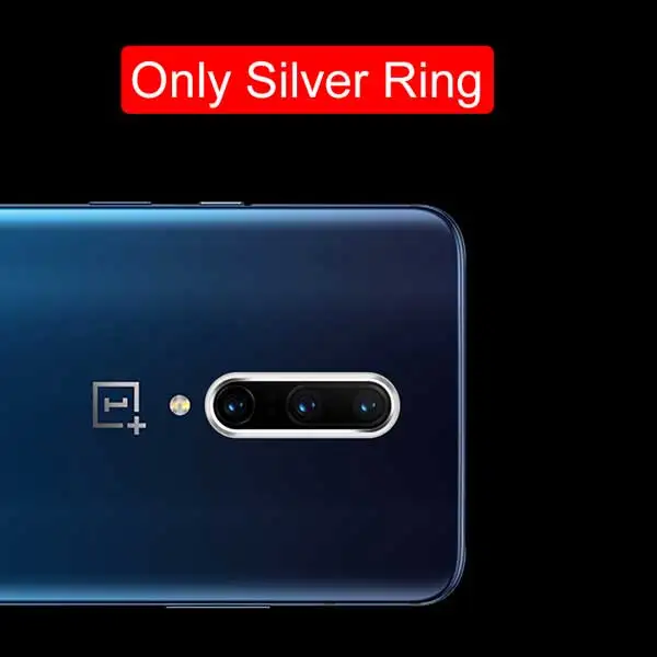 Закаленное стекло для OnePlus 7 Pro 6T 6 защитная пленка для экрана для One Plus 7Pro 6T Защитная стеклянная крышка для объектива камеры Чехол - Цвет: only silver ring