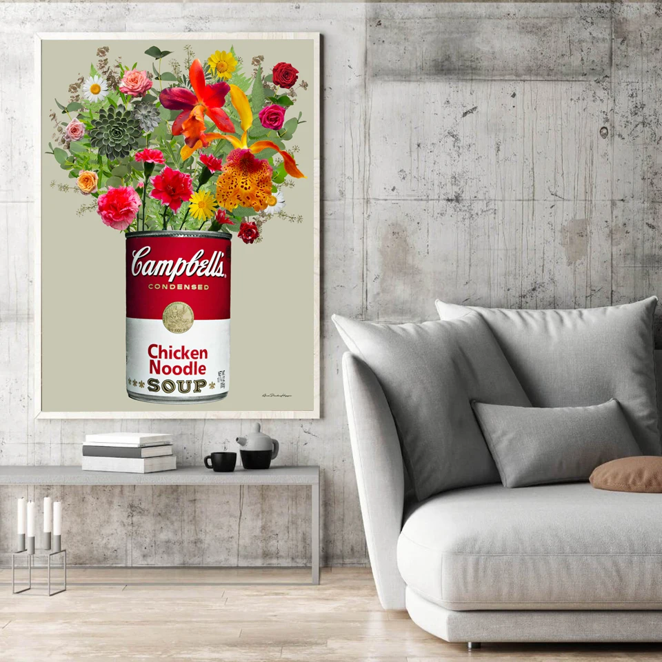

Nordic Art Posters and Prints Flower Wall Art Soup Jar Canvas Painting Wall Pictures For Living Room Artwork Home Decoration
