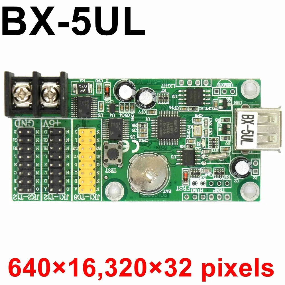 

BX-5UL USB/ U disk controller 320*32 pixels 20pcs p10 support single/dual color LED screen module control card LED driving board