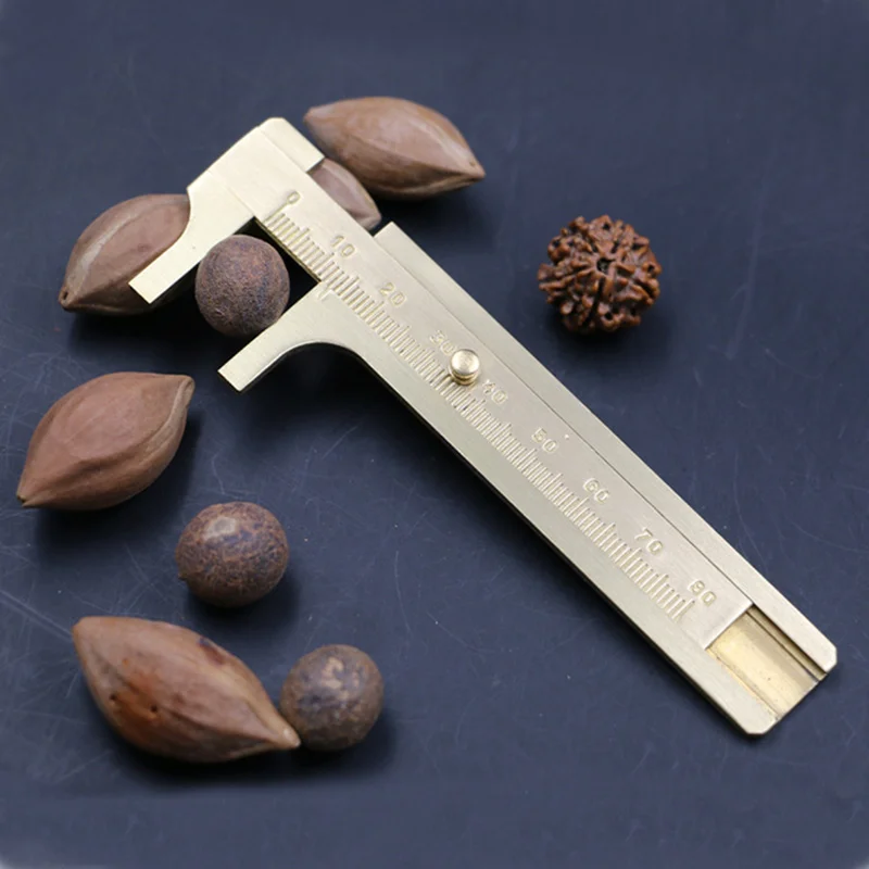 

80mm Mini Vernier Caliper Brass Handy Sliding Gauge Pocket Ruler Measuring Tool New --M25