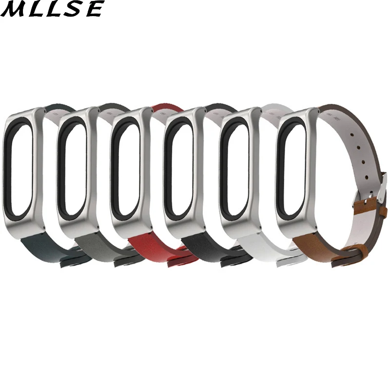 

MLLSE 1PC PU Leather Replacement Wrist Strap Bracelet for Xiaomi Mi Band 3 Smart Watch Accessories Wristband