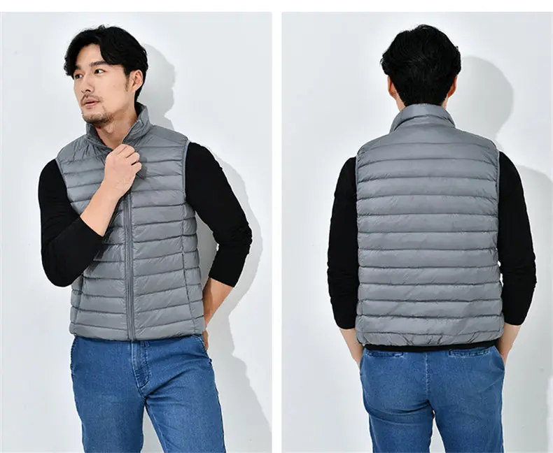 8Colors Winter Autumn 90% White Duck Down Vest Men Keep Warm Male parka Sleeveless Coat Man Muls Brand Cothing Feather Outwear-13