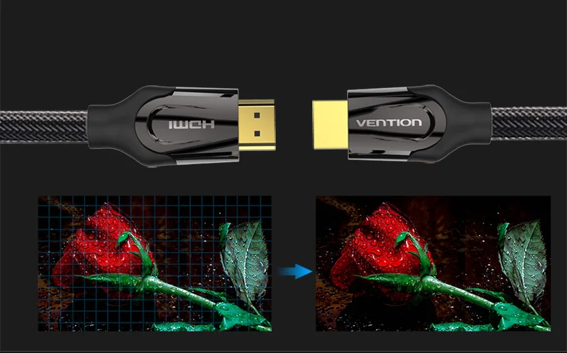 Vention Кабель HDMI 2.0 3 м 5 м HDMI к HDMI Plug 4 К 3D 60FPS Позолоченные кабель Для HD ТВ ЖК-дисплей ноутбука PS3 проектор компьютерный кабель