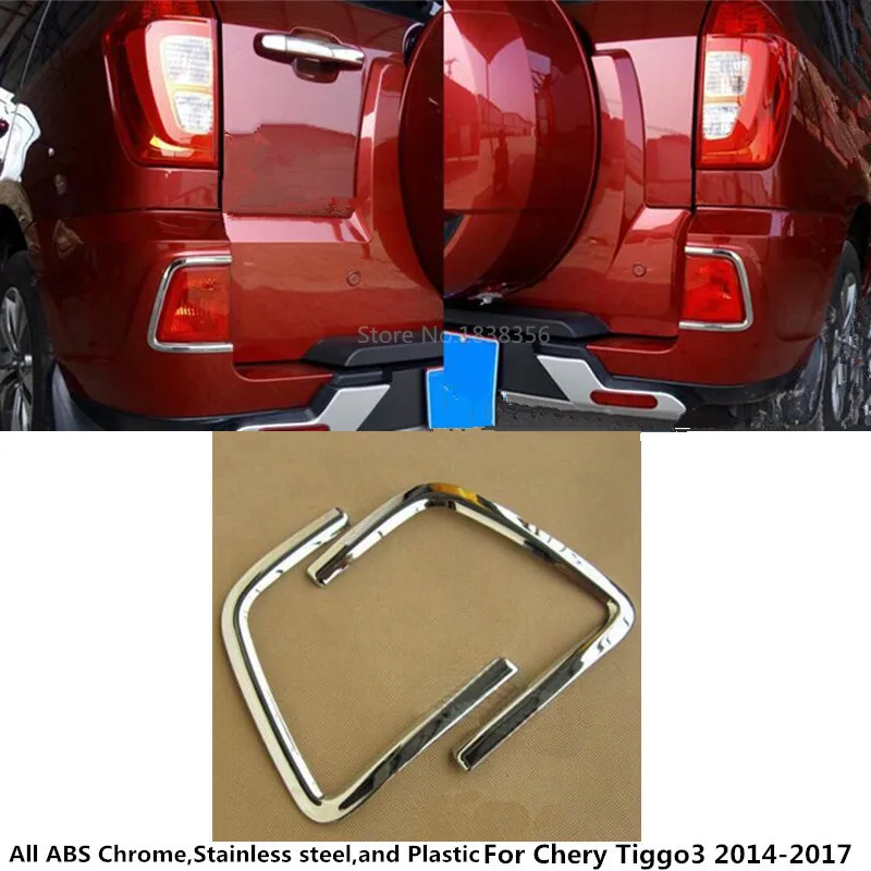 

Car ABS Chrome cover trim back tail rear fog light lamp frame stick moulding 2pcs For Chery Tiggo3 Tiggo 3 2014 2015 2016 2017