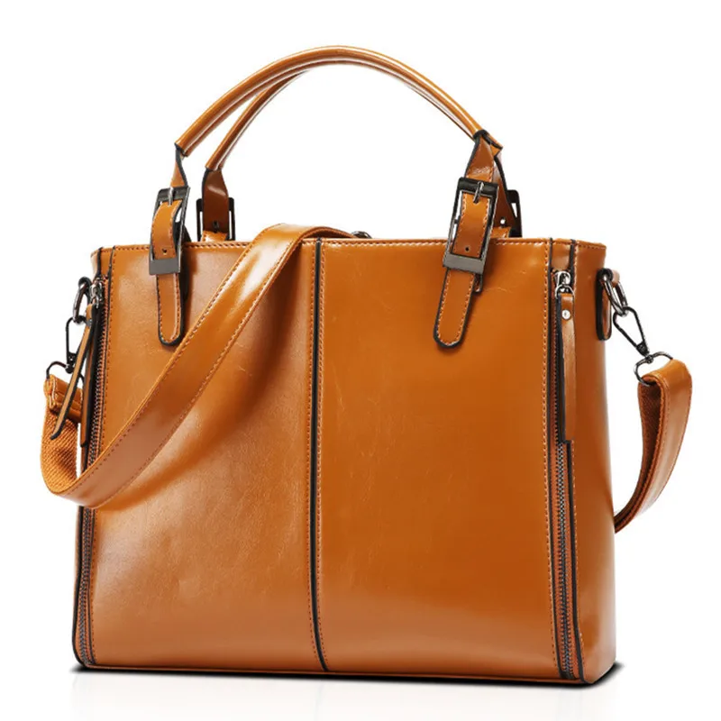 

Stitching Handbags for Postman Bags with New Type Leather Single Shoulder Slant Bags Fashionable Oil Wax Leather Bags for Women