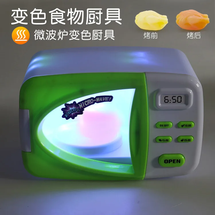 Brinquedos de Microondas Conjunto de Cozinha Brinquedos do Miúdo Simulação Cozinhar Luzes Elétricas Cozinha Alimentos Mudar Cor Menina Jogo Interior 11 cozinha jogo interior brinquedos do miúdo