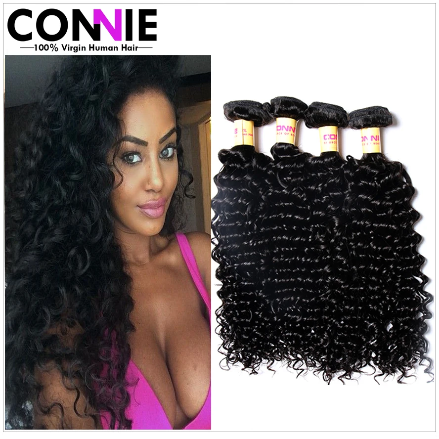 8A Mongolian Virgin Hair 4 Bundles Deep Wave Human Extention Curly Weave |