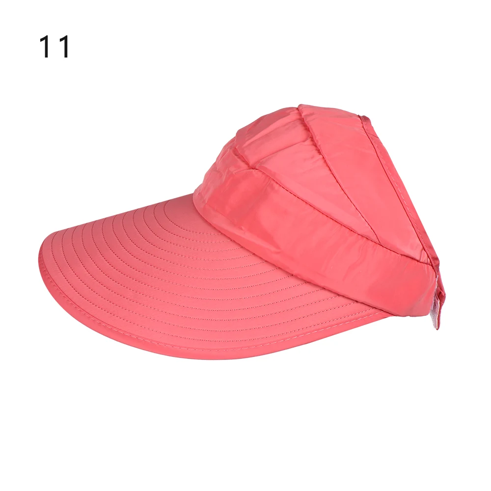 Новые шляпы от солнца для женщин Козырьки Шляпы рыбалка пляж солнцезащитная Кепка шляпа черная Повседневная женские летние шляпы конский хвост широкополый шляпа - Цвет: 11