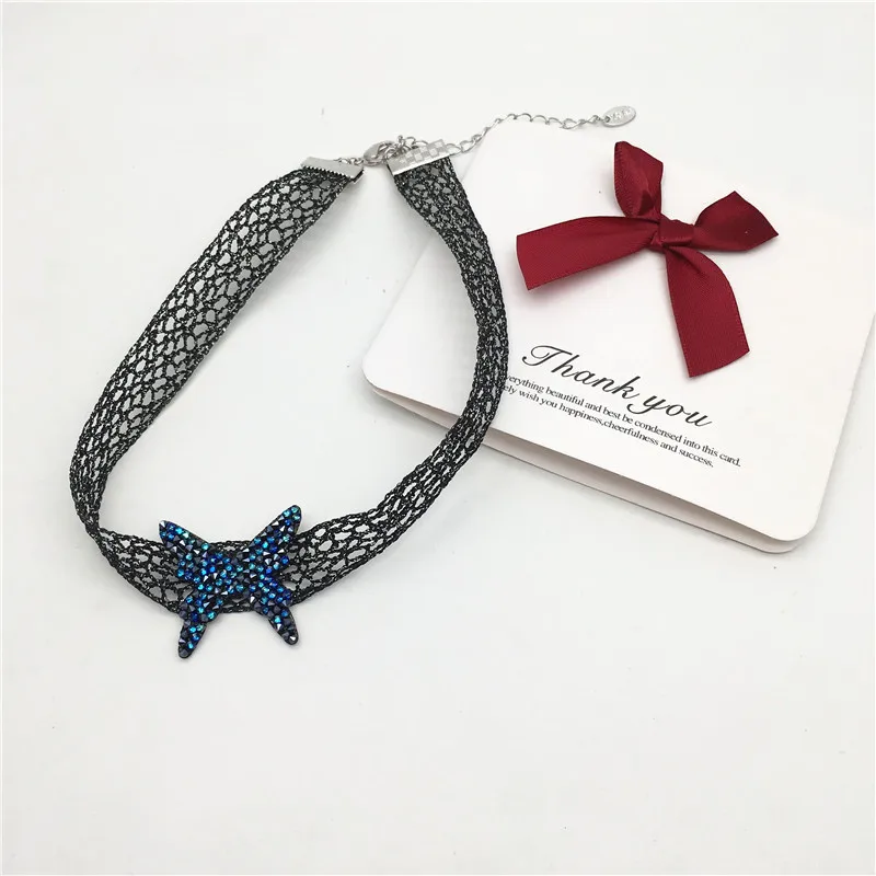 Ms Betti butterfly lace choker with crystal rocks from Swarovski04