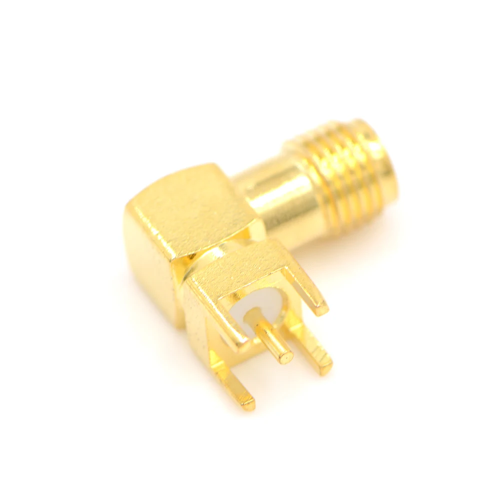 

1pcs SMA Connector SMA Female Jack RF Coax Connector PCB Cable Goldplated SMA Female Right Angle Solder For PCB Mount Adapter