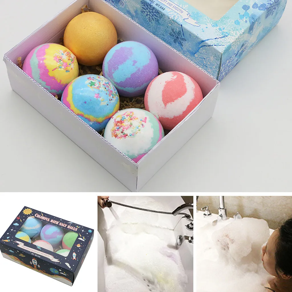 

Ins style Sea salt exfoliation Bathing Explosion Ball Fizzy Spa Moisturizing Bubble Bath enjoy shower bath oil balls wholesale