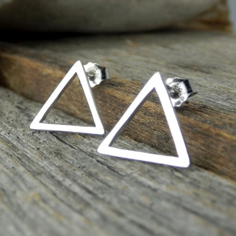 

Earing Fashion Jewelry Geometric Triangle Ear Studs Stainless Steel Gold Color Delicate Women Earrings Anniversary Sister Gifts