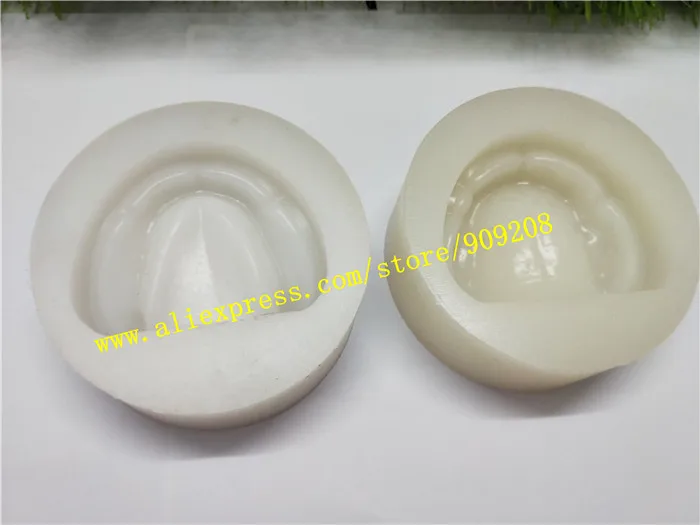 

Dental LAB DENTURE LABORATORY soft silicon white rubber without teeth full mouth gypsum plaster mold model