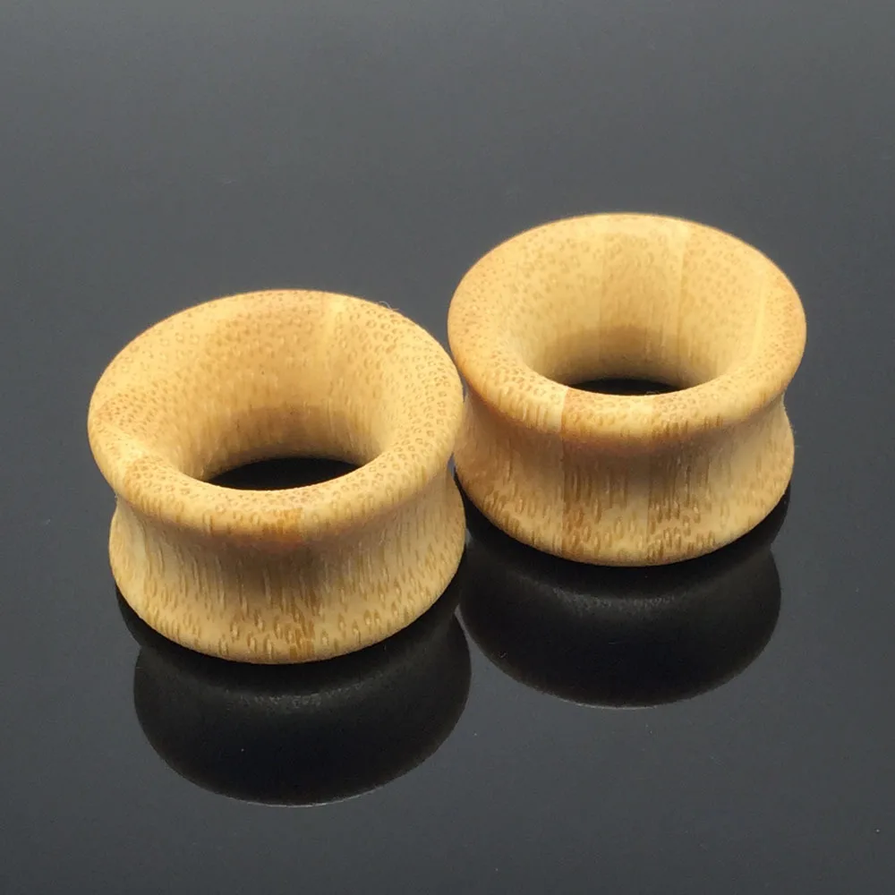 8 20mm Hollow Natural Bamboo Ear Expanders Tunnels Gauges Ear Plug