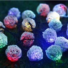 Солнечный Сказочный светильник s 8 метров, светильник из ротанга, 20 светодиодный светильник для праздника, сада, Рождества, свадьбы, светильник s, вечерние, многоцветные украшения