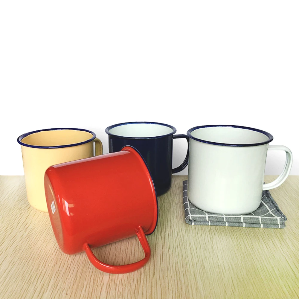 

RUIDA Print Coating Enamel Tea Cup Nostalgic Creative Vintage Lover Enamel Drinkware Coffee Cups Tea Cup WL110