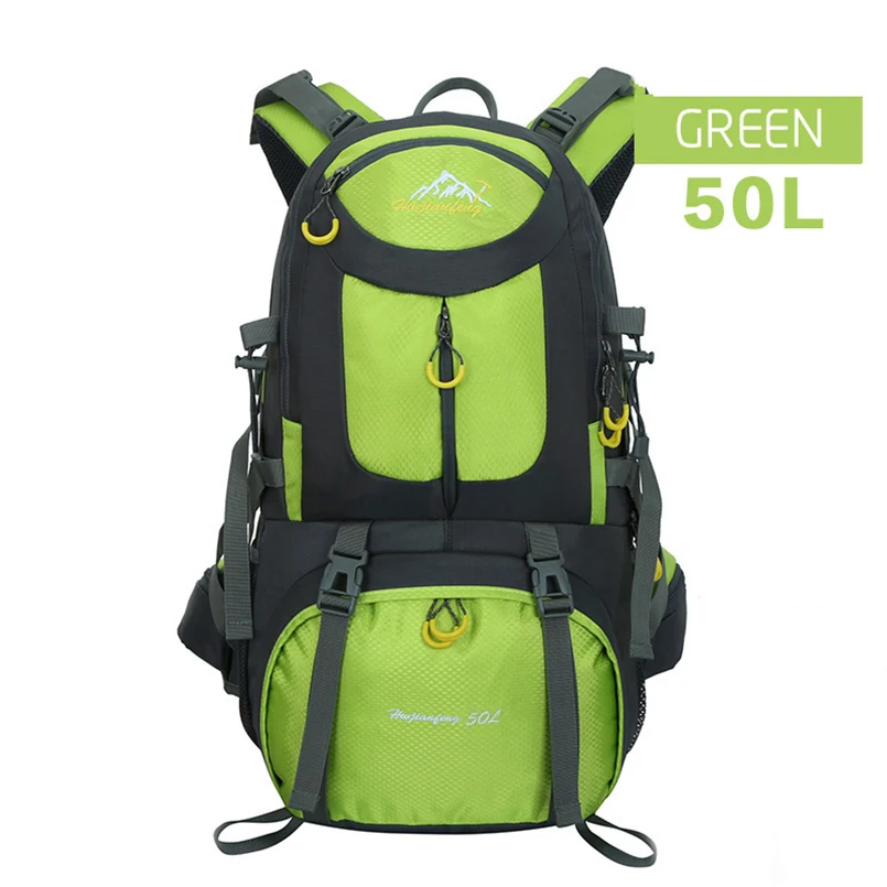 

HU WAI JIAN FENG Hiking Backpack Outdoor Sport 50L High Density Nylon Tear-proof Tactical Bag Laptop backpacks Water proof