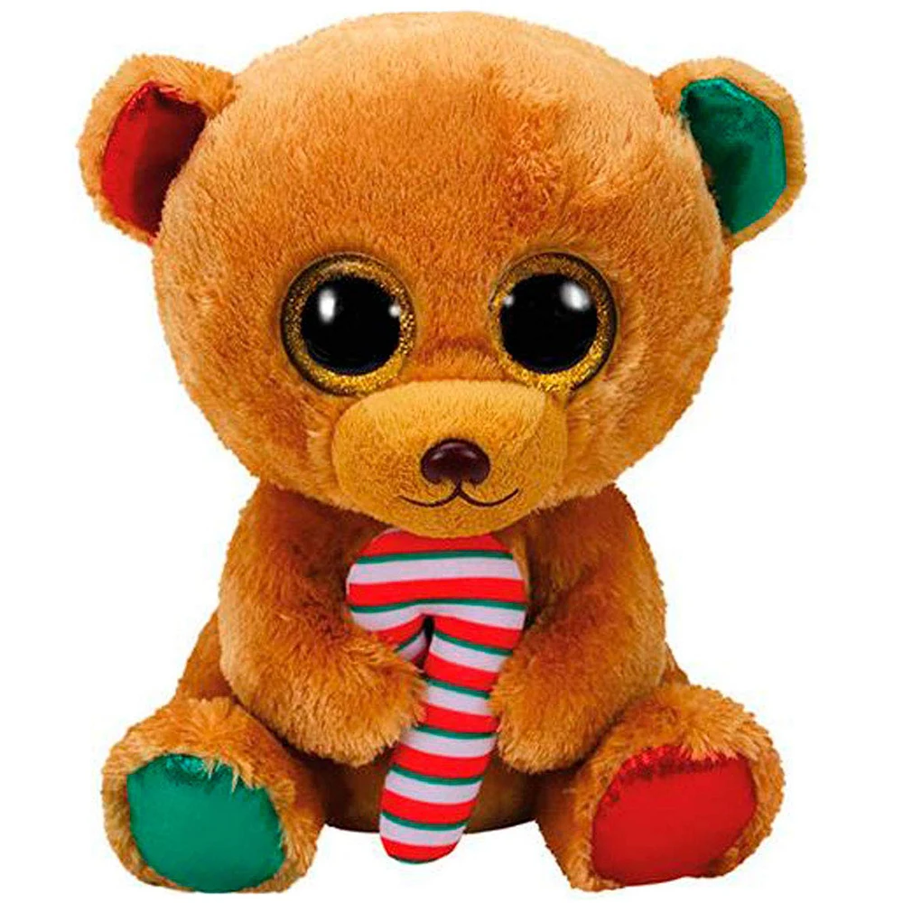 

Pyoopeo Original Ty Boos 6" 15cm Bella the Christmas Bear Plush Regular Soft Stuffed Animal Collectible Doll Toy with Heart Tag