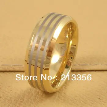 

FREE SHIPPING!USA WHOLESALES CHEAP PRICE BRAZIL RUSSIA CANADA UK HOT SELLING 8MM BEVELED New GOLD ENGRAVED TUNGSTEN WEDDING RING