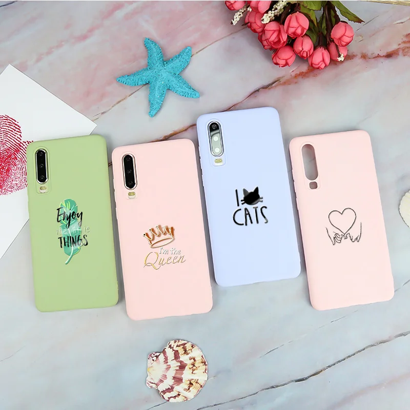 Конфетный чехол huawei P30 Lite силиконовый на заднюю панель с мультипликационным