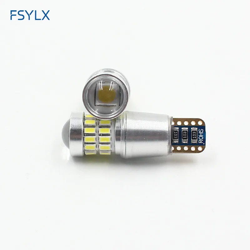 FSYLX 2 шт. T10 светодиодный светильник Canbus 28SMD 3014 + 3030 9 30 в желтый 194 168 W5W 501 фонарь для