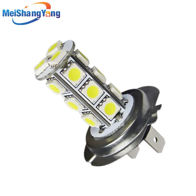 

H7 18 SMD 5050 белый противотуманный Задний сигнал светодиодный автомобильный фонарь лампа авто светодиодный лампы Автомобильный источник света 12 в 6000K парковка