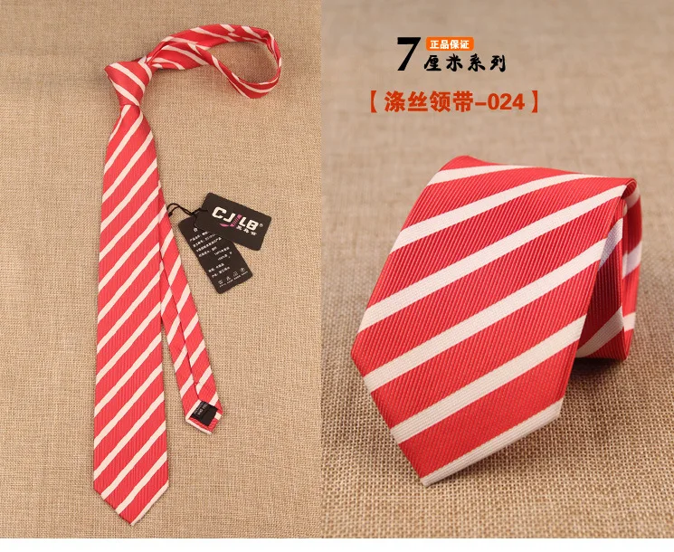 24 цвета, 10 шт./лот Для мужчин полиэстер и шелковый галстук новый дизайнер модного бизнеса 7 см костюм галстуки для свадьбы красный в полоску