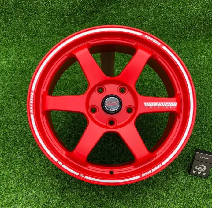 

Red machined Lip TE 37 17 Inch 17x7.5 5X114.3 Car Alloy Wheel Rims