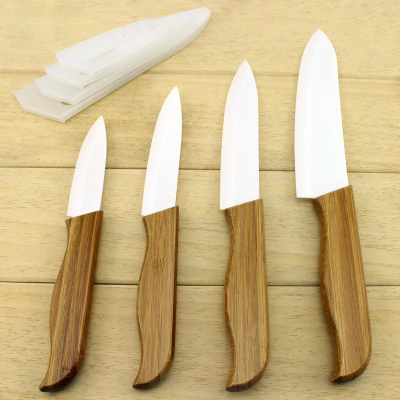 Ceramic Knives Bamboo Handle Kitchen 3" 4" 5" 6" Kitchen Knives Cooking
