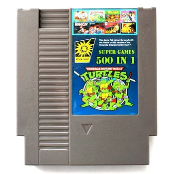 

500 In 1 72 pins 8 bit Game card with game Contra NINJA TURTLES1 2 3 4 ADVENTURE ISLAND Bomber man P.O.W DOUBLE DRAGON