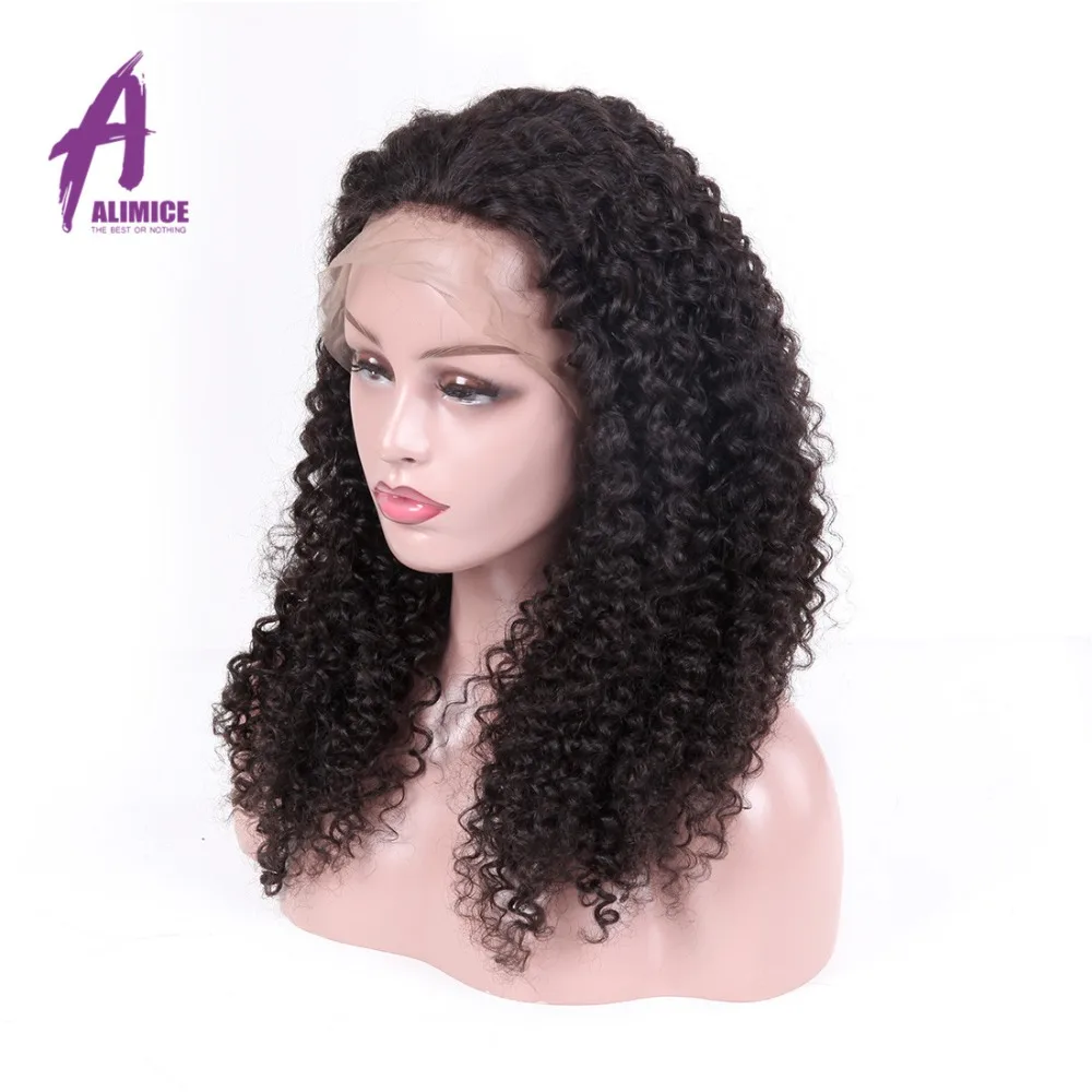 Alimice Brazilian Kinky Curly Lace Front Wigs Pre Plucked With Baby Hair Remy Lace Front Human Hair Wigs For Women 8-26 inch (4)