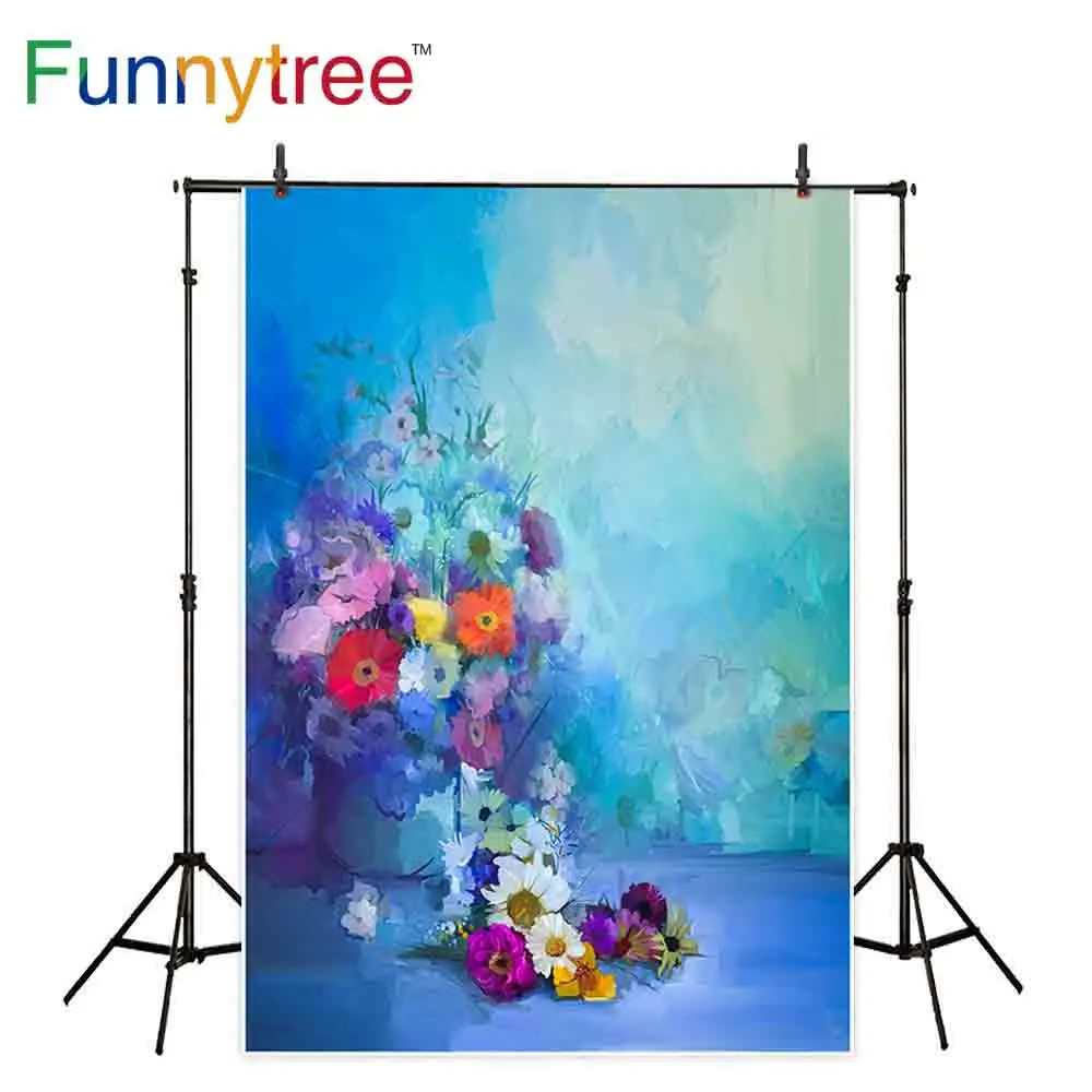 

Funnytree backgrounds for photo studio watercolor painting flower vase bokeh photography backdrop photobooth photocall printed