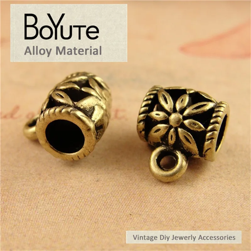 BoYuTe (100 шт./лот) 10*8 мм античные бронзовые материалы из цинкового сплава кожаные