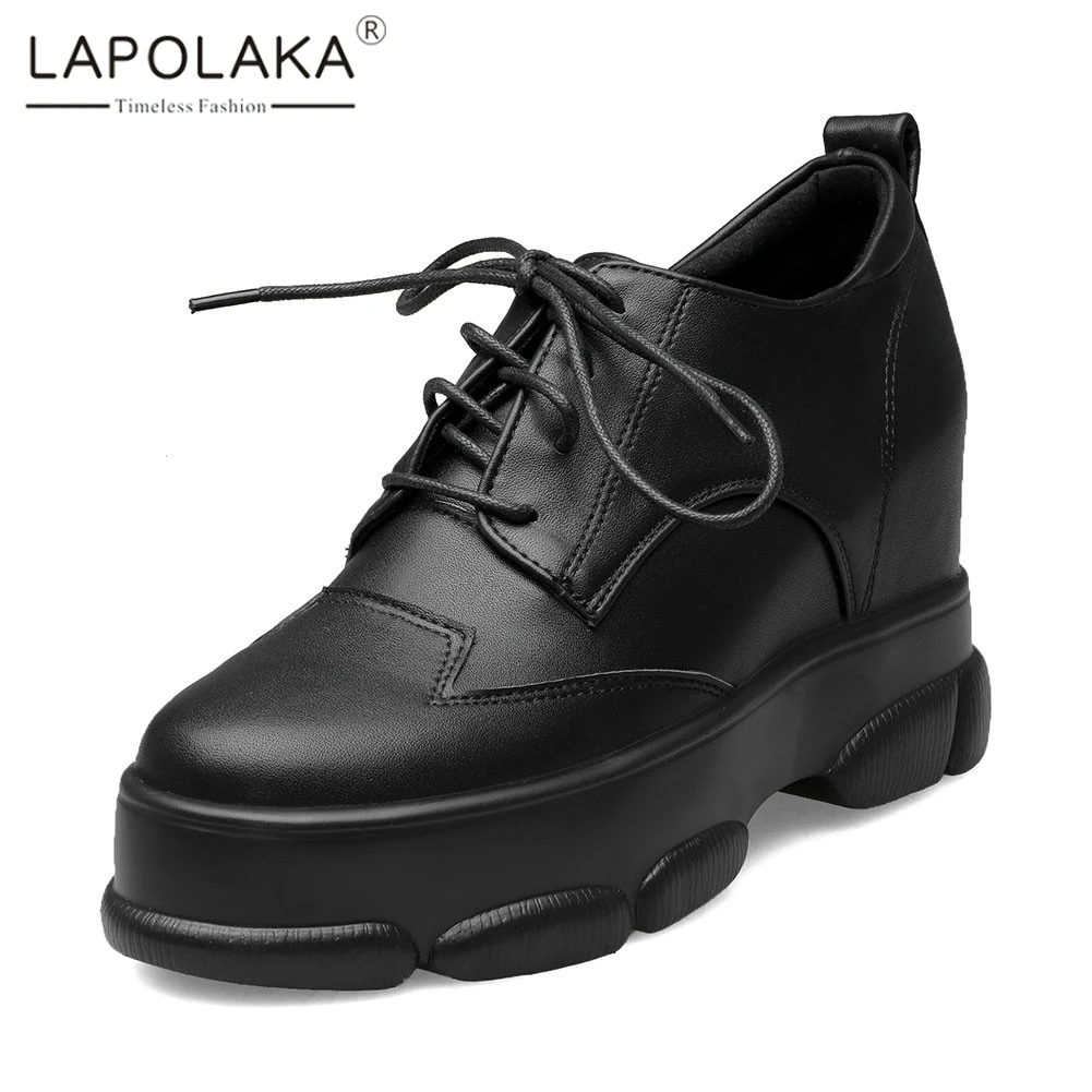 

Lapolaka New Fashion INS Hot Chunky Height Increasing Flat Platform Shoes Woman Casual Comfortable Autumn Spring Flats