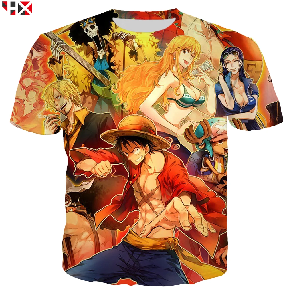 Women//Men One Piece Monkey D Luffy 3D Print Casual T-Shirt Tee Tops Short Sleeve