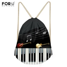 FORUDESIGNS/модные пианино клавиатура/нот печати мешки Drawstring девочек Колледж студентов рюкзаки Softback дорожная сумка для хранения