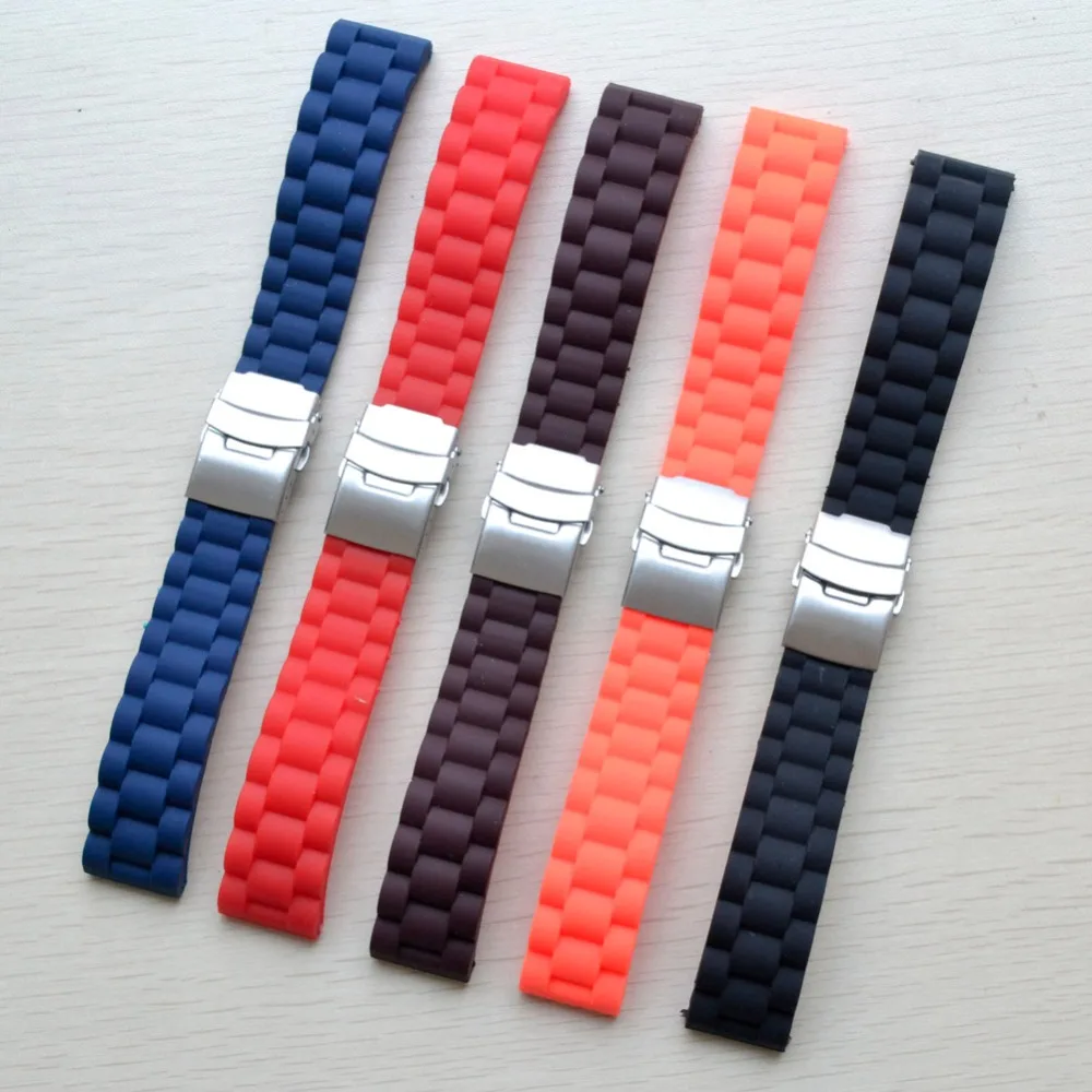 16MM 18mm 20mm 22mm 24mm Universal Watch Band Silicone Rubber Link