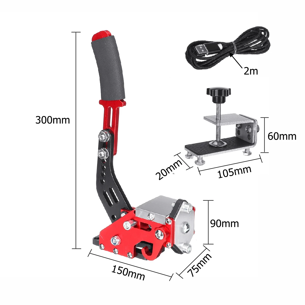 Upgrade 16bit Hall Sensor USB Handbrake SIM W/Clamp for Racing Games G25/27/29 T500 FANATECOSW DIRT RALLYS