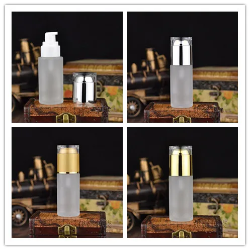 50PCS/lot 60ML Frosted Glass Bottles Press pump Essence bottle Cosmetic containers lotion bottles Sprayer Refillable | Красота и