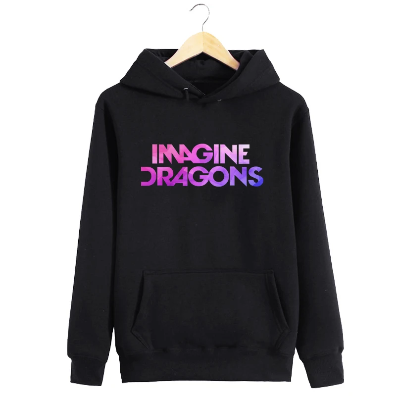 Худи с карманом IMAGINE Dragon с буквенным принтом Moletom Женская толстовка с капюшоном Tumblr Женская толстовка с капюшоном