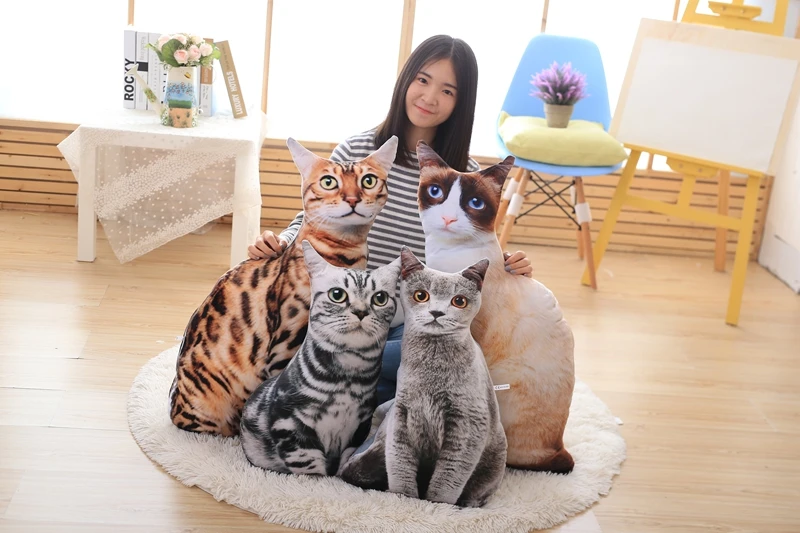 Подушка для кошки, на заказ, большое лицо, кошка, 3 d, плюшевые игрушки, капризные куклы, милые для девочек