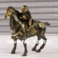 

00362 K13186 Gilding bronze monkey horse statue Parcel Gilt